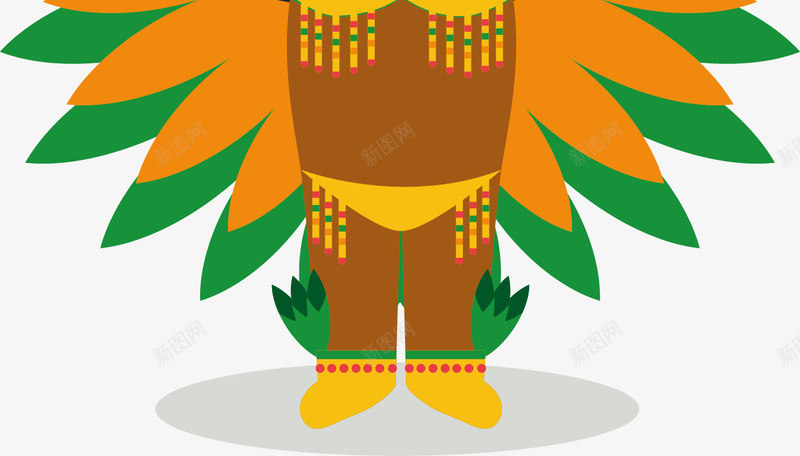 手绘羽毛印第安人png免抠素材_新图网 https://ixintu.com 创意 印第安 可爱 彩色图 手绘图 简单 羽毛 艺术
