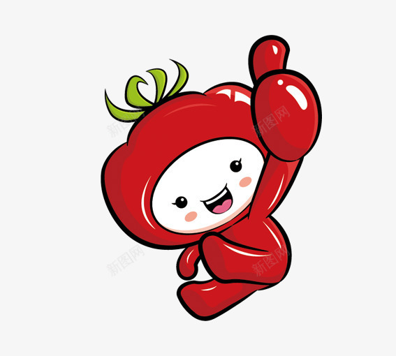 西红柿娃娃png免抠素材_新图网 https://ixintu.com 卡通娃娃 卡通西红柿 卡通西红柿娃娃 白色 红色 绿色 西红柿