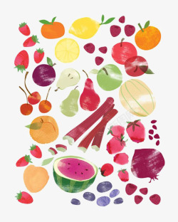 草莓印花创意水果印花高清图片