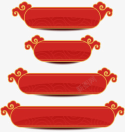 红色古风装饰匾素材