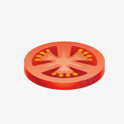 西红柿切片卡通圆形西红柿切片高清图片