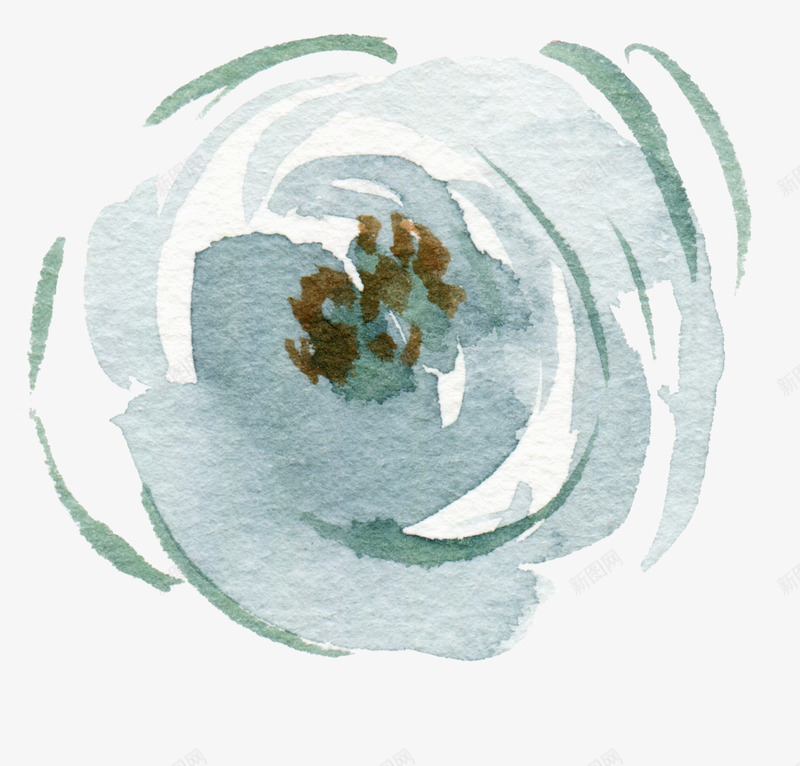 手绘蓝色玫瑰花png免抠素材_新图网 https://ixintu.com 创意图 卡通 可爱 彩色图 手绘图 玫瑰花 简单 背景