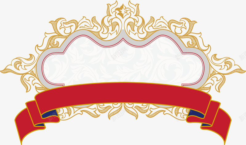 红色丝带与花纹矢量图图标eps_新图网 https://ixintu.com logo wedding 婚礼 婚礼logo 矢量logo 红色丝带 花纹 矢量图
