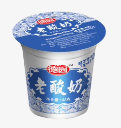老酸奶素材蓝色老酸奶包装高清图片