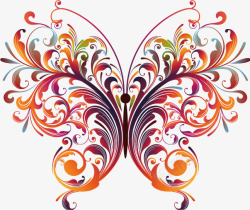 创意英文字装饰创意花纹蝴蝶矢量图高清图片