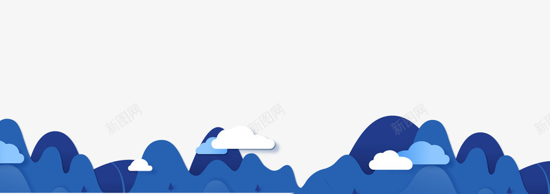 蓝色山脉云朵装饰底纹psd免抠素材_新图网 https://ixintu.com 云朵 促销 创意设计 山脉 底纹 活动 蓝色 装饰