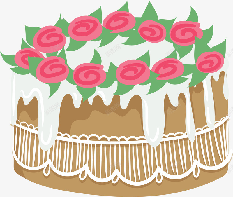 粉色玫瑰裱花蛋糕矢量图ai免抠素材_新图网 https://ixintu.com 婚礼蛋糕 玫瑰蛋糕 矢量png 粉玫瑰 蛋糕 裱花蛋糕 矢量图