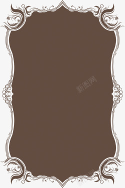棕色花纹婚礼标签素材