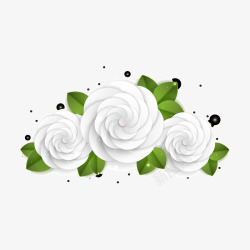 精美立体白色玫瑰花矢量图素材