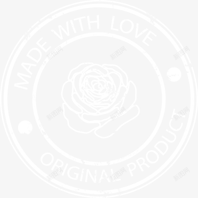边框徽章png免抠素材_新图网 https://ixintu.com 印章 手绘图案 玫瑰花 边框