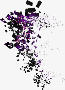 紫色简约碎片漂浮素材