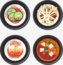 扁平化卡通美食素材