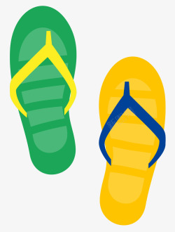 巴西扁平风格拖鞋素材