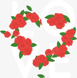 玫瑰拼图红色玫瑰爱心拼图矢量图高清图片
