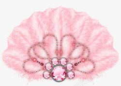 粉色折扇卡通粉色羽毛折扇高清图片