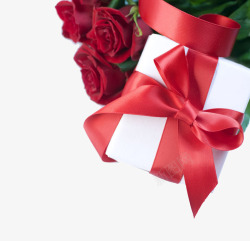 玫瑰和礼物盒素材