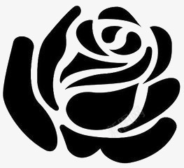 水墨黑色玫瑰图标图标