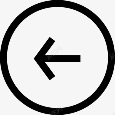 背左箭头的圆形按钮图标图标