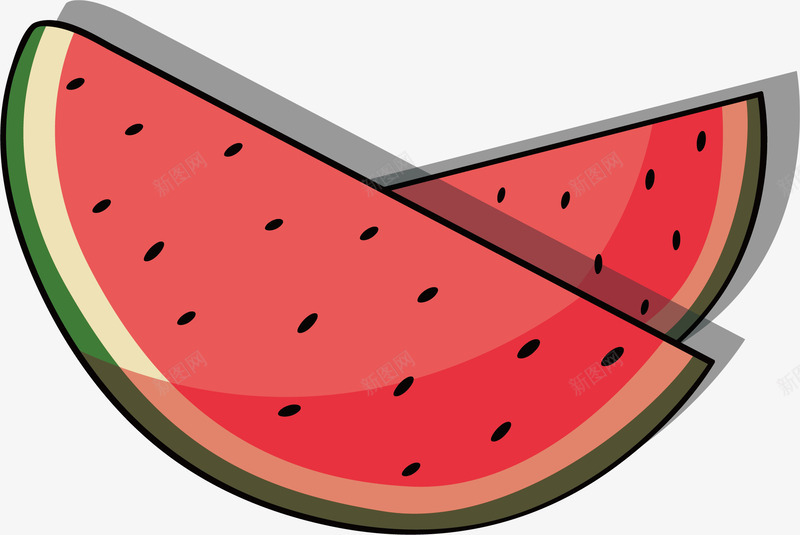 卡通西瓜矢量图ai免抠素材_新图网 https://ixintu.com 卡通 扁平 手绘 涂鸦 简约 西瓜瓤 矢量图