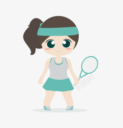 卡通女运动员羽毛球女运动员高清图片