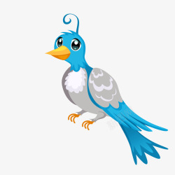 鸟语林卡通蓝色的羽毛小鸟高清图片
