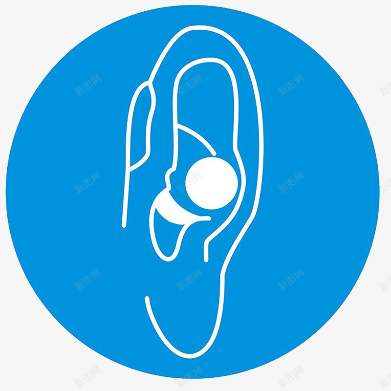 蓝色耳朵噪音标志图标png_新图网 https://ixintu.com 噪音logo 噪音标志 噪音标志免抠 圆形 耳朵 蓝色