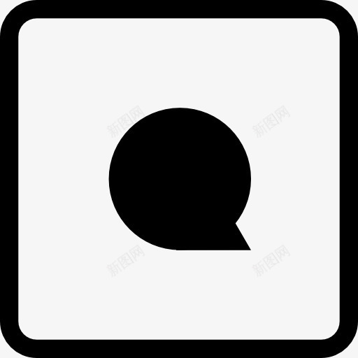 圆形气泡在方形按钮图标png_新图网 https://ixintu.com 圆形气泡 按钮 方UI 方形 气泡 沟通 界面 符号 黑色