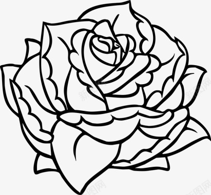手绘玫瑰花图图标图标