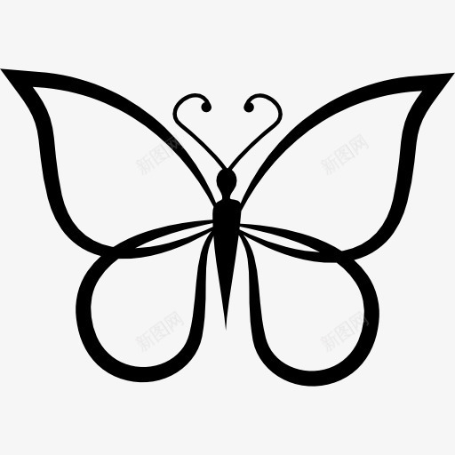 蝶形轮廓视图图标png_新图网 https://ixintu.com 动物 昆虫 概述 蝴蝶 轮廓上看