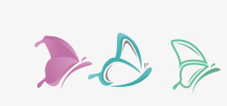 彩色的蝴蝶彩色三款简笔蝴蝶logo矢量图图标高清图片