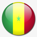 塞内加尔国旗国圆形世界旗图标图标