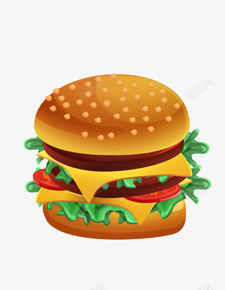 卡通汉堡矢量图eps免抠素材_新图网 https://ixintu.com 卡通手绘 汉堡 西餐 食物 矢量图