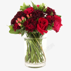 红色康乃馨与玫瑰桌花素材
