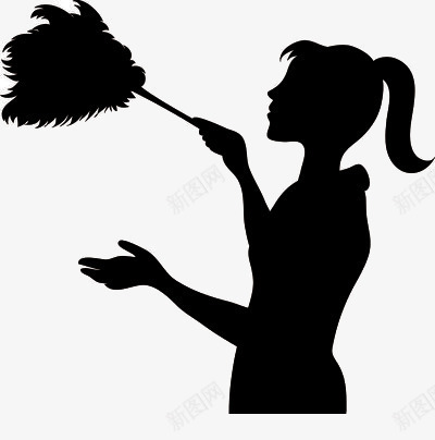 正在打扫卫生的女性png免抠素材_新图网 https://ixintu.com 灰尘 羽毛 鸡毛掸子