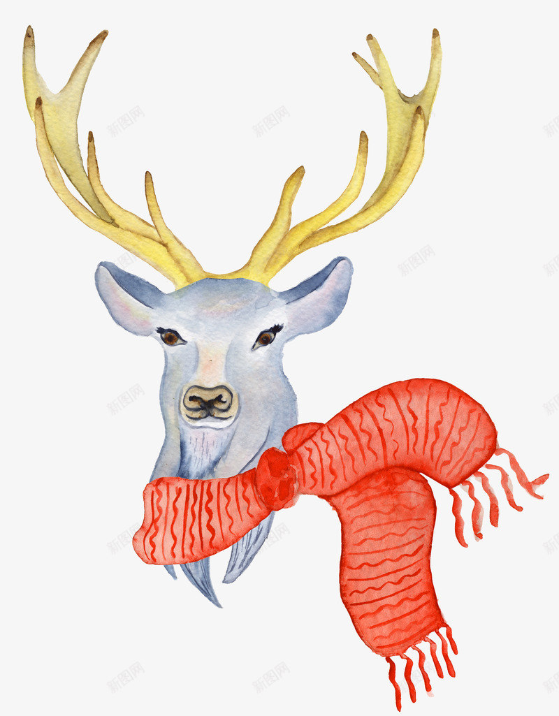 小鹿脖子上的围巾png免抠素材_新图网 https://ixintu.com 免抠图 动物 围巾 小鹿 效果图 装饰图 装饰画