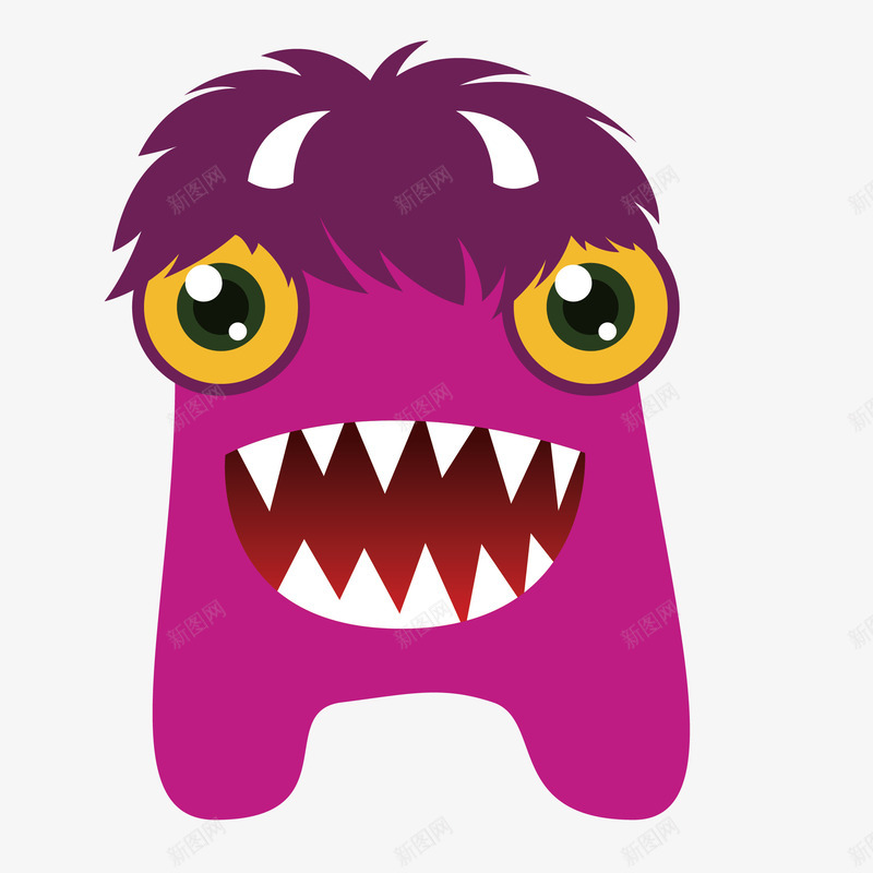 紫色的卡通小怪物png免抠素材_新图网 https://ixintu.com 免抠图 卡通怪物 怪物 效果图 紫色动物 装饰图 装饰画