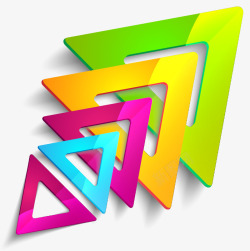 抽象炫彩三角箭头矢量图素材