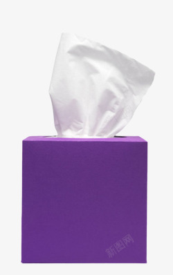紫色包装盒的抽纸巾实物素材