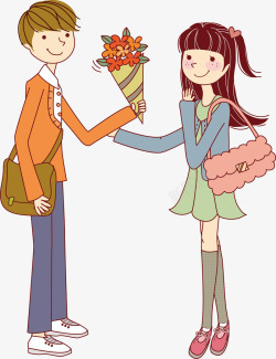 给女生献花的男生素材
