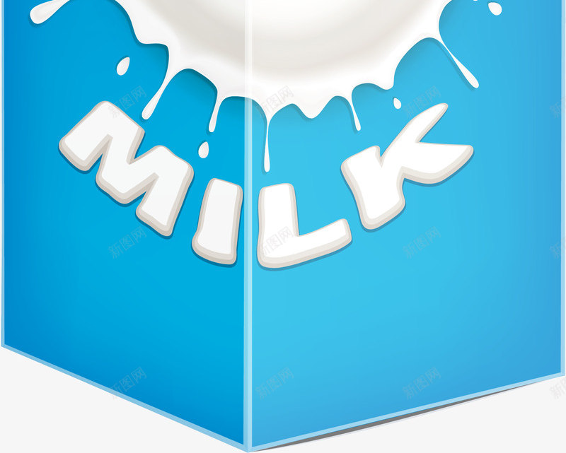 手绘卡通蓝色牛奶盒png免抠素材_新图网 https://ixintu.com 包装设计 卡通 手绘 牛奶盒设计 盒子 纯奶 蓝色