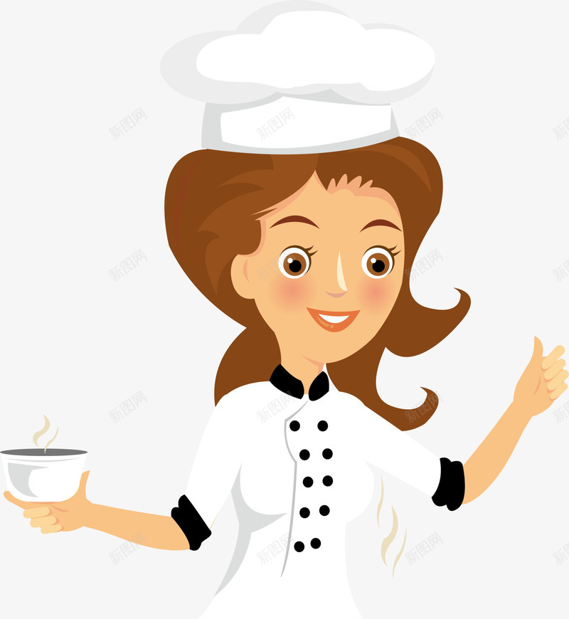 卡通人物高级厨师png免抠素材_新图网 https://ixintu.com 卡通人物 厨师帽子 厨师衣服 开心 美女厨师 高级厨师