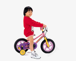 开心骑自行车女童骑车高清图片