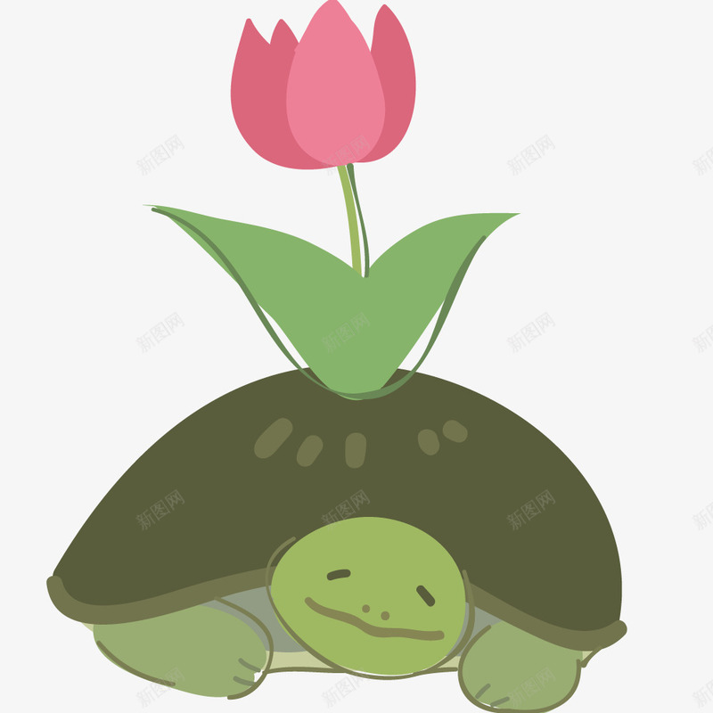 卡通乌龟上的花朵png免抠素材_新图网 https://ixintu.com 乌龟 免抠图 卡通乌龟 效果图 花朵 装饰图 装饰画