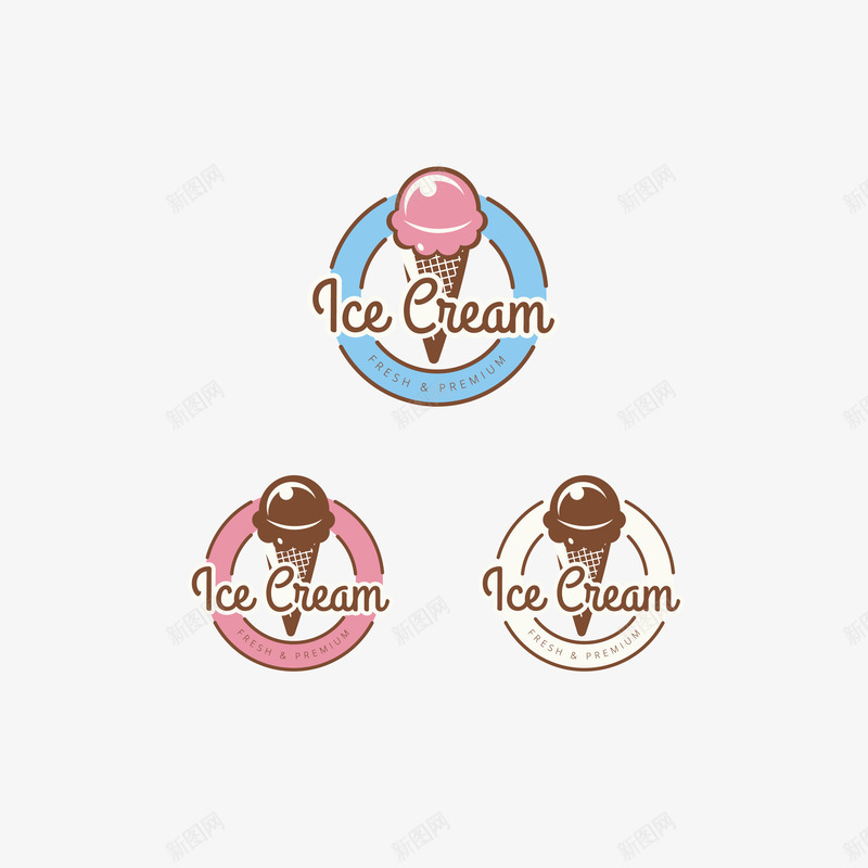 简约手绘冰淇淋标识矢量图图标ai_新图网 https://ixintu.com 冰淇淋 冰淇淋logo 冰淇淋标识 卡通 圆形 手绘 甜筒 简约 矢量图