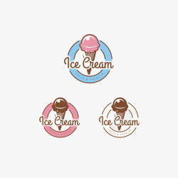 冰淇淋标识简约手绘冰淇淋标识矢量图图标高清图片