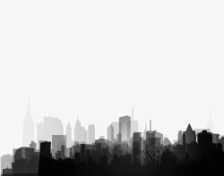 恍惚城市黑白剪影高清图片