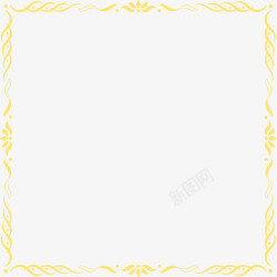 黄色花纹包装边框素材