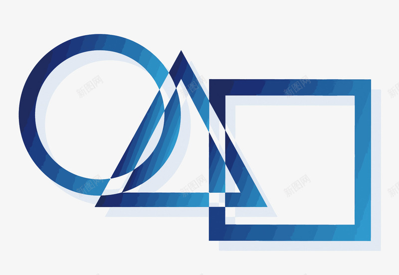 蓝色几何花纹png免抠素材_新图网 https://ixintu.com 三角 几何矢量 创意 卡通图形 圆 形状 概念 正方形 艺术 设计 近代