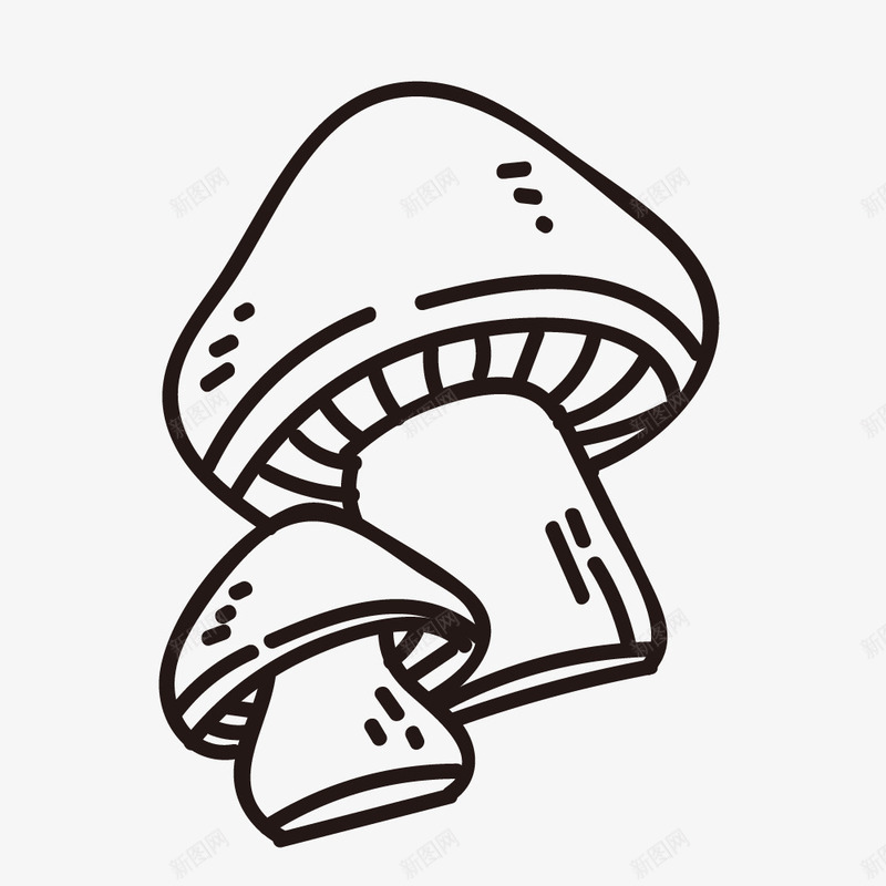 黑色线条蘑菇装饰图标png_新图网 https://ixintu.com 卡通蘑菇 手绘蘑菇 线条蘑菇 蘑菇 蘑菇效果图 蘑菇装饰
