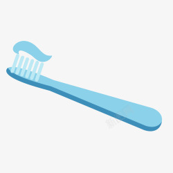 创意手拿牙刷剂牙膏手绘蓝色牙刷矢量图高清图片